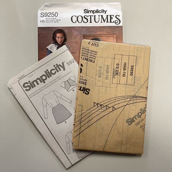 Simplicity S9200 Pattern Halloween Women's Cosplay Fantasy Costume Sz 6-14 Uncut - Picture 5 of 5
